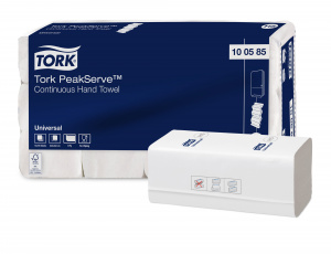 Tork/Торк Полотенца листовые  Universal PeakServe 1-слойные 22,5*20,1  410лист/уп  12уп/кор  Н5