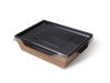 DoECO / ДоЭКО Контейнер салатный ECO opsalad500 BE бумага внутри черный с прозрачной крышкой 165х120х45 500мл 300шт/кор