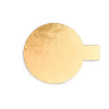 Подложка ламинированная, картон "золото" D=8см, с ручкой, 0,8мм, 100шт/уп