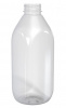 Бутылка PET с пробкой прозрачная 1 л с широким горлом, квадрат, 50 шт/уп
