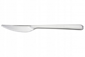 Нож пластиковый, прозрачный 18 см /100шт/упак 