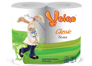 Бумага туалетная "Linia Veiro Classic", 2-х сл., 4 рул./уп.